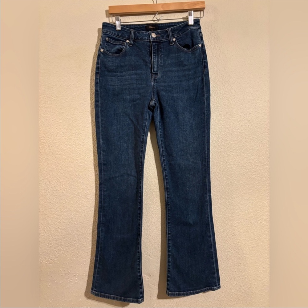 Quince Stretch High Rise Kick Flare Jeans Dark Wash size‎ 25 - Picture 2 of 13